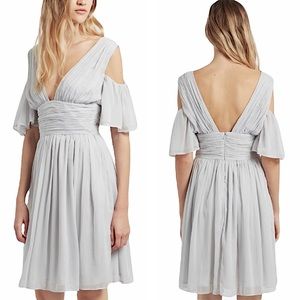 NWT FRENCH CONNECTION Constance gray cold shoulder dress size 0 new with tags